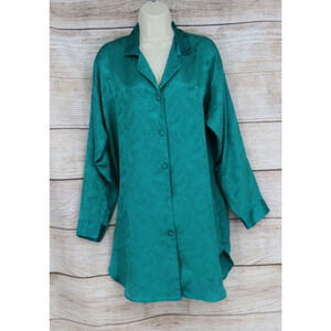 VINTAGE Womens Size Medium Button Down Cool Pajama Nightgown